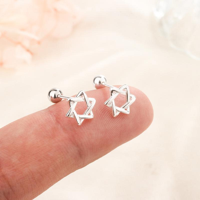 Star Screw Back Stud Earrings For Women Summer Hypoallergenic Niche Elegant High End Temperament Jewelry