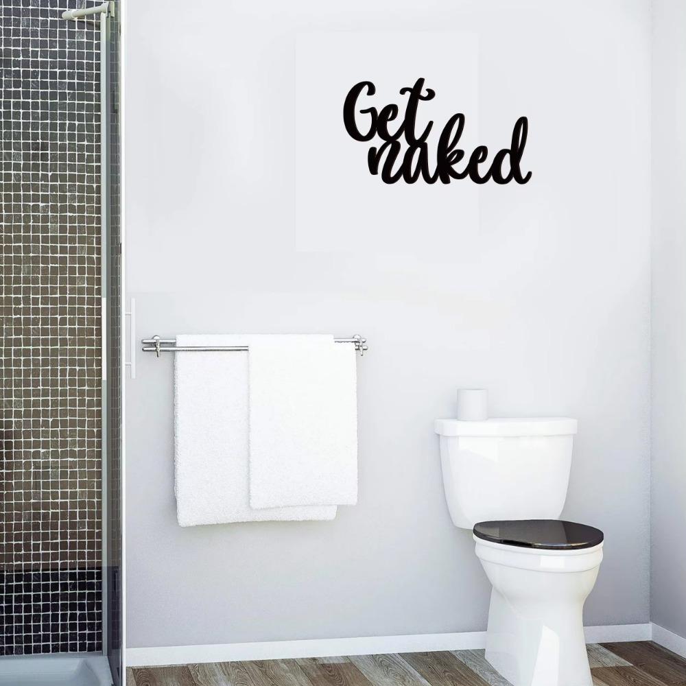 Interesting Bathroom Wall Sign Naked Metal Letter Art Unique Farmhouse Decor for Bathroom & Restroom Stylish Wall Decorations