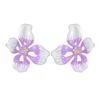Atoztide New Exaggerated Colorful Flowers Earrings for Women Stainless Steel Zircon Flower Earring Romantic Wedding Jewelry Gift