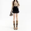 Autumn and Winter Fur Thickened Skirt Splicing New High Waist Wool Temperament Short Skirt Skirt
