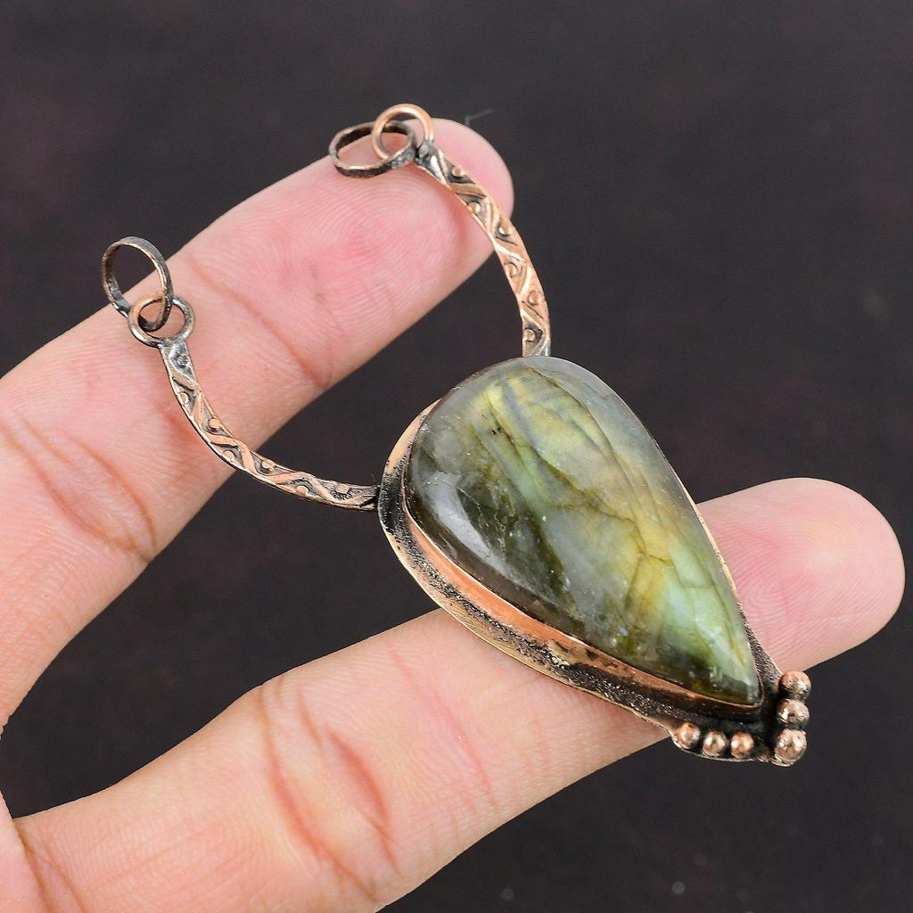 Labradorite Pendant Copper Pendant Top Quality Gemstone Pendant Labradorite Copper Jewelry Amazing Pendant Anniversary Gift Handmade Jewelry