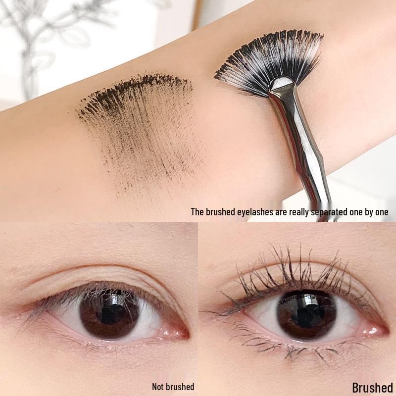 Xixi Folded Fan Eyelash Brush: Flat Head Soft Bristles for Precise Lower Lash Makeup