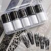 Lace Design Nail Foils Stripe Pattern Black White Nail Art Stickers Leopard Print Sequin Effect Nail Decals Nail Decoration