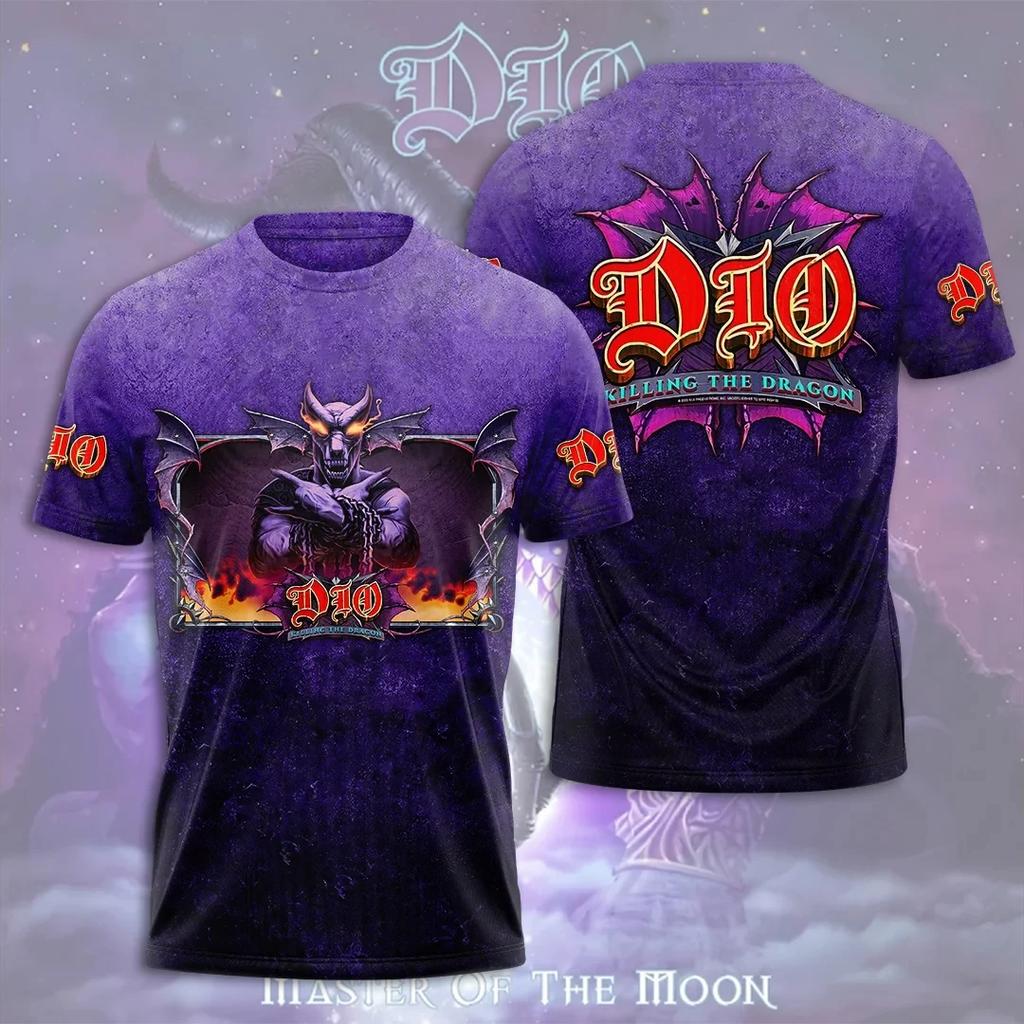 Heavy Metal Rock Band Dio Pattern 3D Printed T-shirt Men's Fashion Harajuku Short Sleeved Top Street Trend Hip-hop Dio Funnny Clothing