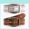 Y2k Women Retro Embossed Pu Waist Belt With Metal Pin Closure For Trendy Wear