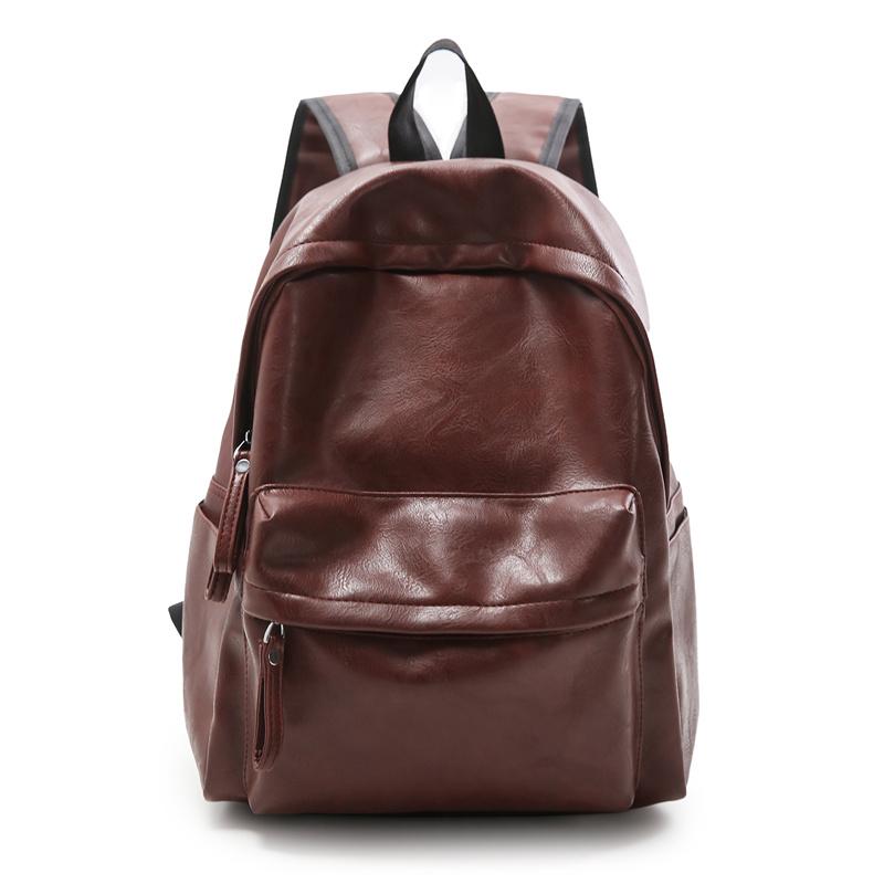 

Винтажный школьный рюкзак из мягкой кожи, женский, для поездок коричневый/красный