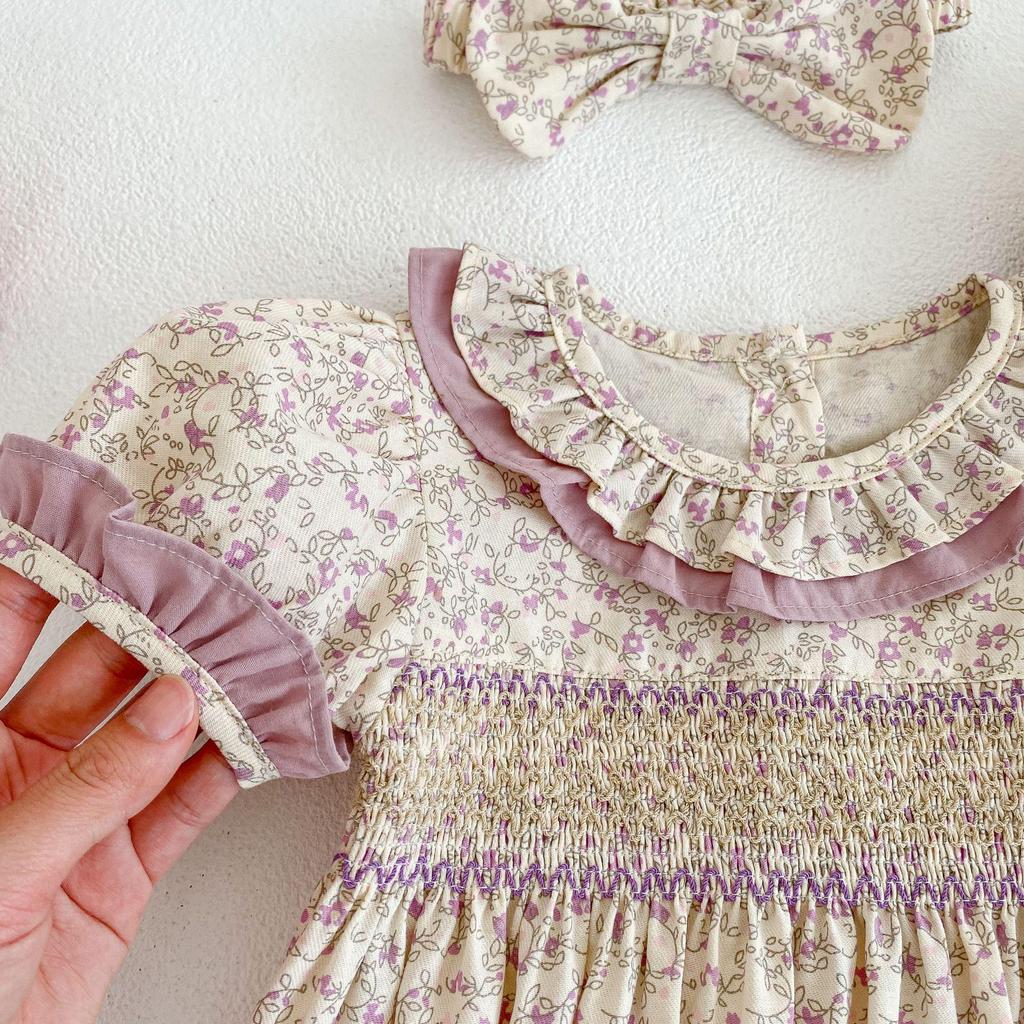 New Summer Korean Style Floral Baby Romper - Lace Princess Dress for Girls