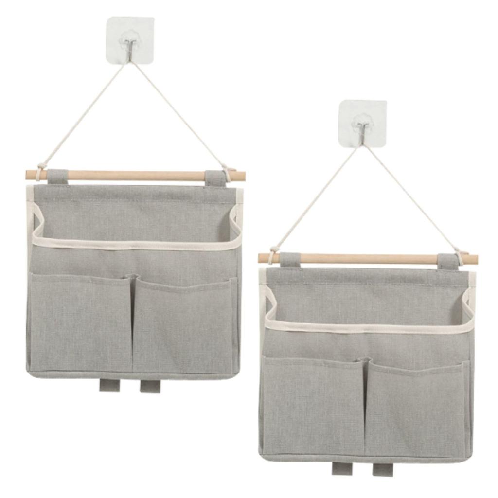 All Trust Wall Hanging Door Hanger Small Item Set of 2 Pocket, Pocket, Storage, (Gray)