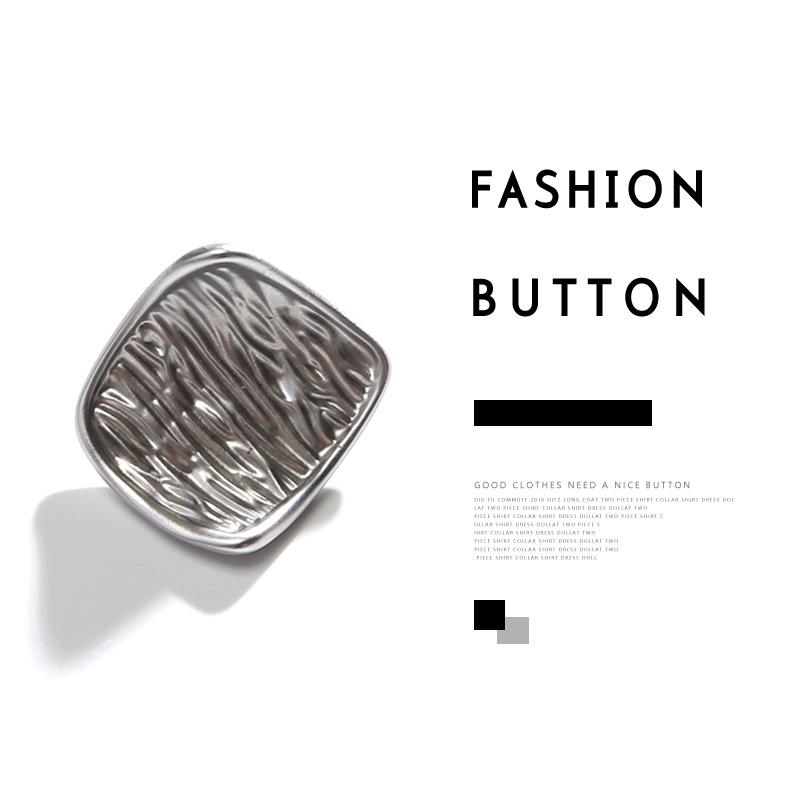 10Pcs Square Buttons Versatile Clothes Jacket Sweater Cardigan Special-Shaped Buttons High-End Beautiful Exquisite Metal Buttons