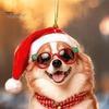 Lightweight Acrylic Dog Hanging Ornament Crown Keychain, 2D Flat Backpack Cute Pet Key Ring for Friends Charm, Animal with Lanyard Charm Handbags
