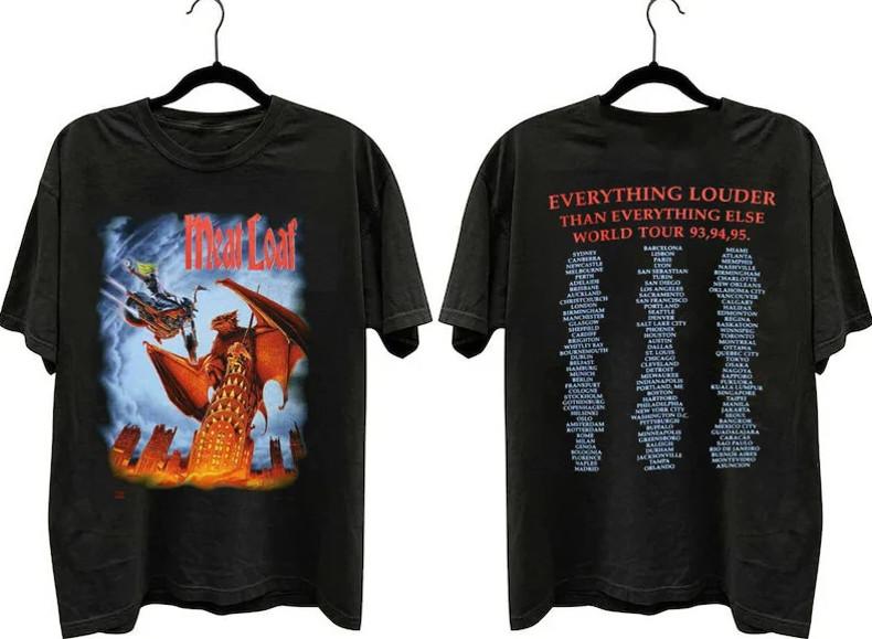 1993 Meat Loaf Everything Louder Than Everything Else World Tour Vtg TShirt Unisex T-Shirt M