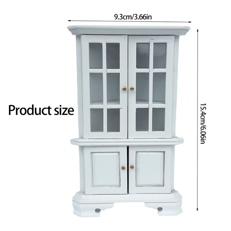 1/12 Scale Miniature Wood Corner Display Cabinet For Doll House Accessories With MultiTier Storage Design Scene Decors