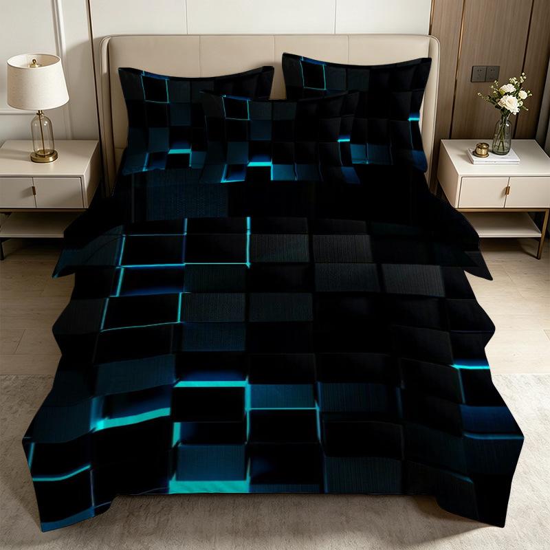 Digital Printing Bedding Set,Checkered Print Duvet Cover Set Multi Size Bedding Decoration Home Textile Twin Full Queen