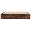 Bed Frame without Mattress Smoked Oak Finish 200 x 200 cm Wood Based Material