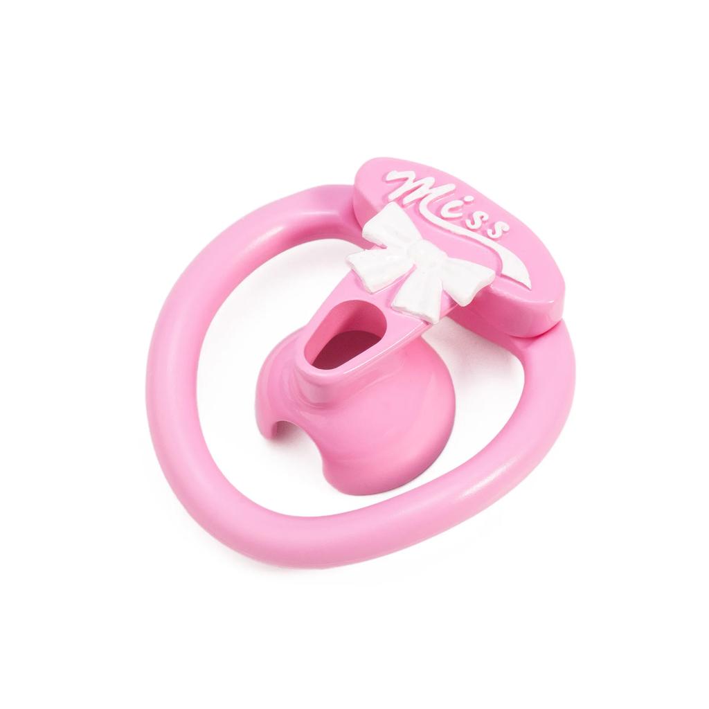 Bow Pink Negative Inverted Plastic Femboy Chastity Cages Male Chastity Device Penis Lock Sex Toys for Men Pet BDSM