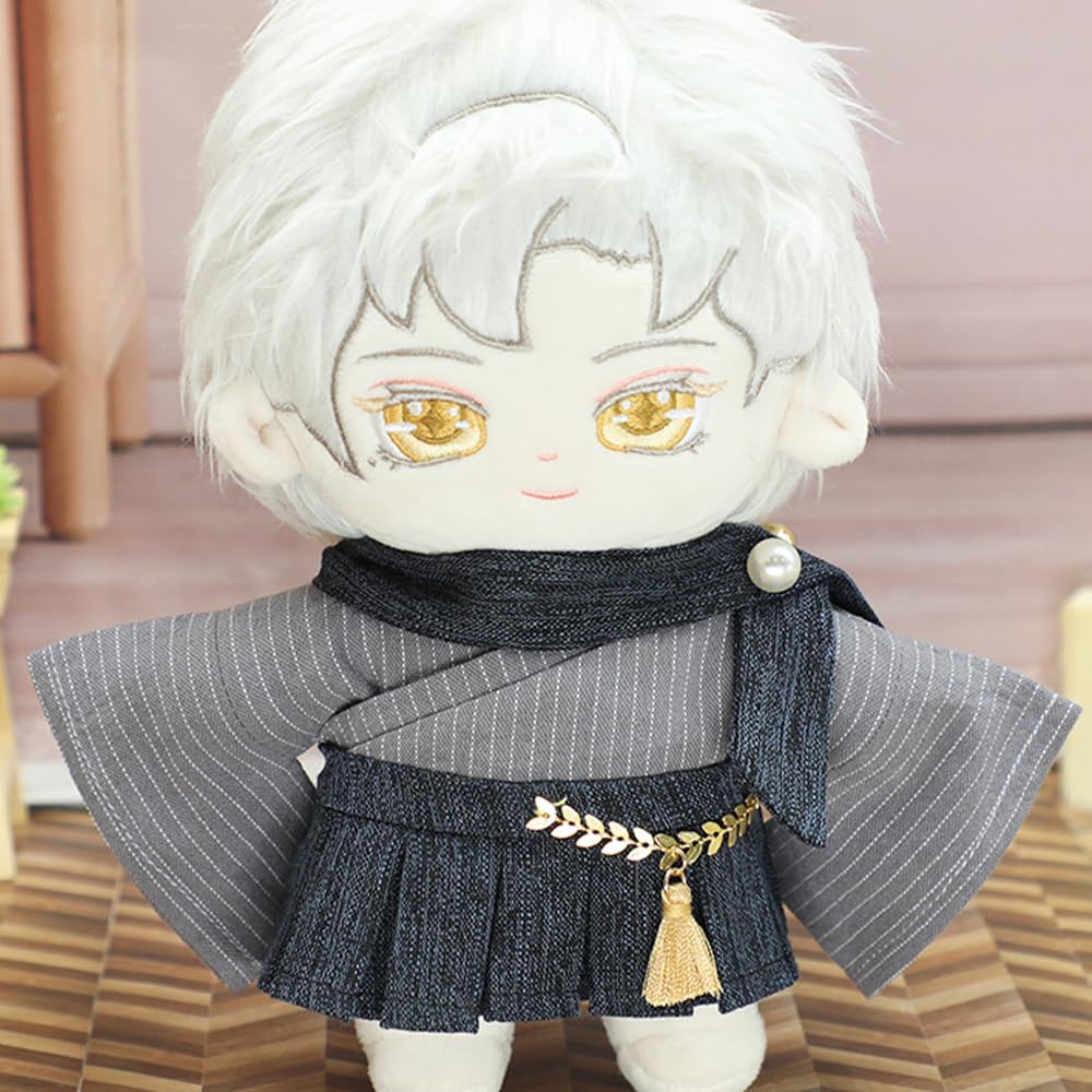niannyyhouse Scarf, Kimono, Skirt, and Yukata Set for 20cm Plush Doll Clothes, Cotton Doll, Dress-Up Accessories (A-2)