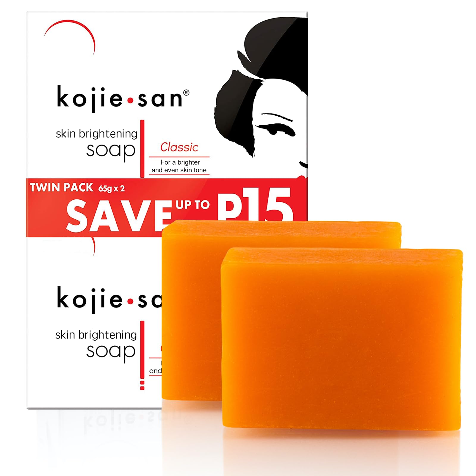 KOJIE SAN KOJIC SKIN WHITENING LIGHTENING SOAP 2 bars X 65 grams