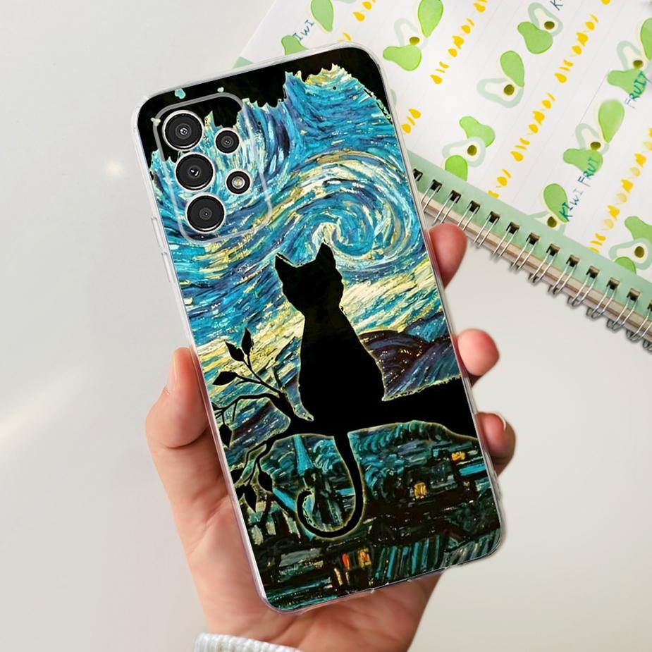 For Samsung Galaxy A13 Case A23 A33 A53 5G Cute Painted Cover Clear Silicone Soft TPU Phone Case For Samsung A53 A 13 23 33 Bags