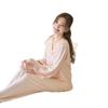 Retro Court Style Women's Nylon Mesh Home Wear Set (Long Sleeve Top and Pants)