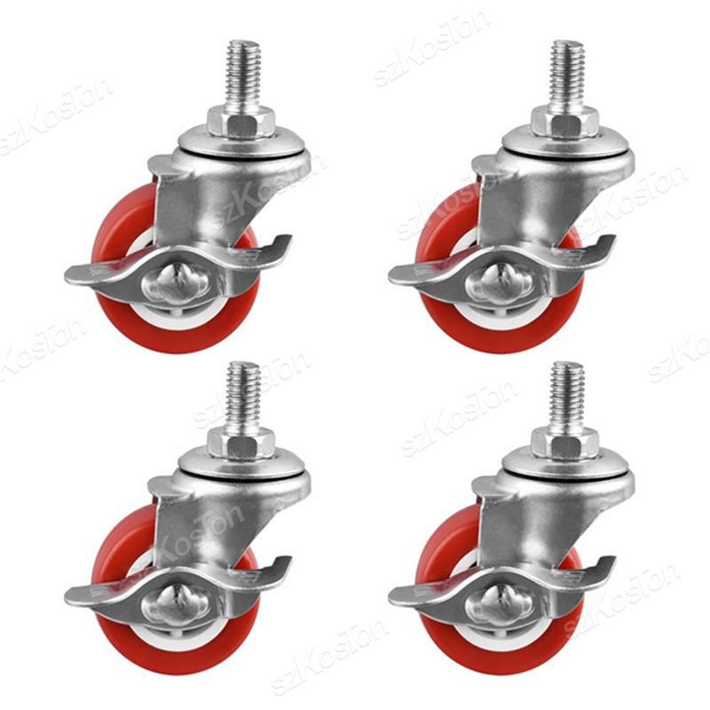 4 Τεμάχια Βαρέως Τύπου 1"/1.25"/1.5"/2" Universal Περιστρεφόμενοι Τροχοί με Ρουλεμάν και Βιδωτό Στέλεχος για Καρότσι Έπιπλα Τροχός με Βιδωτό Στέλεχος M8