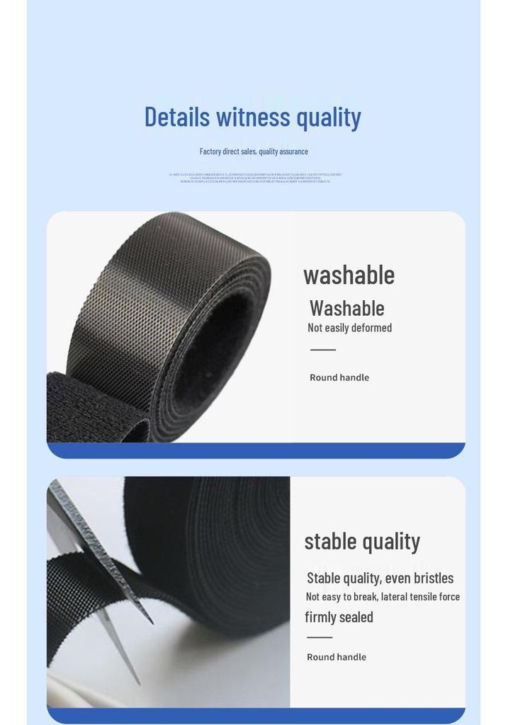 Velcro Back-to-Back Zip Tie with Self-Adhesive Hook for Bundling Cables and Wires