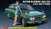 Hasegawa Datsun Bluebird 1600SSS Girls Figure Plastic Model SP477 1/24 W/60s