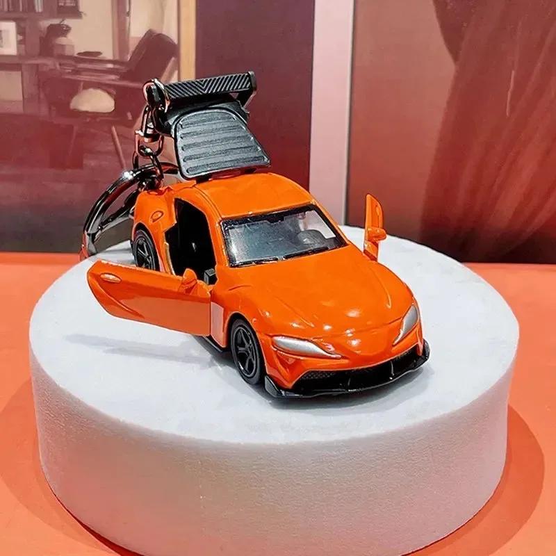 

Sports Car Keychain Accessories Roadster Key Chain Creative Ornaments Cartoon Schoolbag Pendant Kids Boyfriend Birthday Gift оранжевый