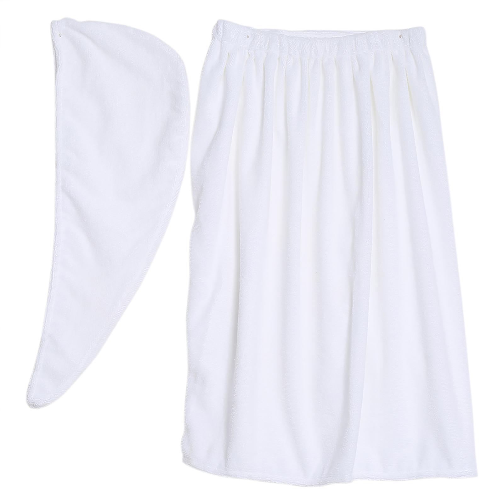 

Женский мягкий спа-набор для обертывания тела, полотенце, халат с быстросохнущей шапочкой для сушки волос (синий) белый