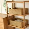 Rattan Storage Basket Woven Storage Box with Handle Eco- Sundries Organizer Box Straw Closet Wardrobe Organizer Panier Rangement