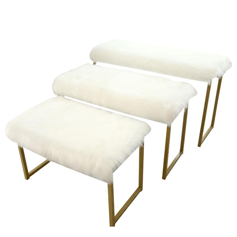 In-Stock White Faux Wool Plush Carpet Display Pad - Decorative Blanket & Desktop Feature
