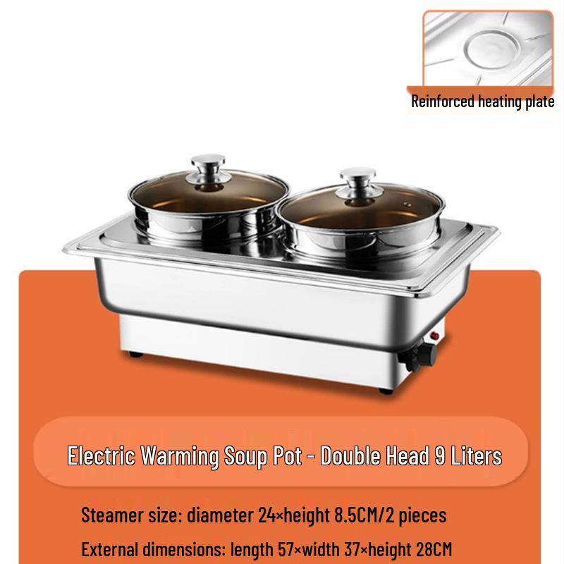 Stainless Steel Electric Chafing Dish with Visible Flip-Top for Buffet & Breakfast