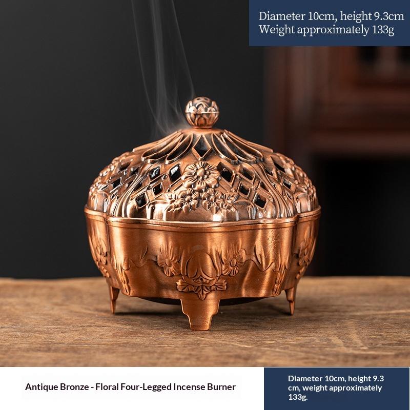 Mini Flowers Incense Burner Hollow Incense Ornaments Chinese Ancient Tea Desk Decor Office Decoration Incense Burner