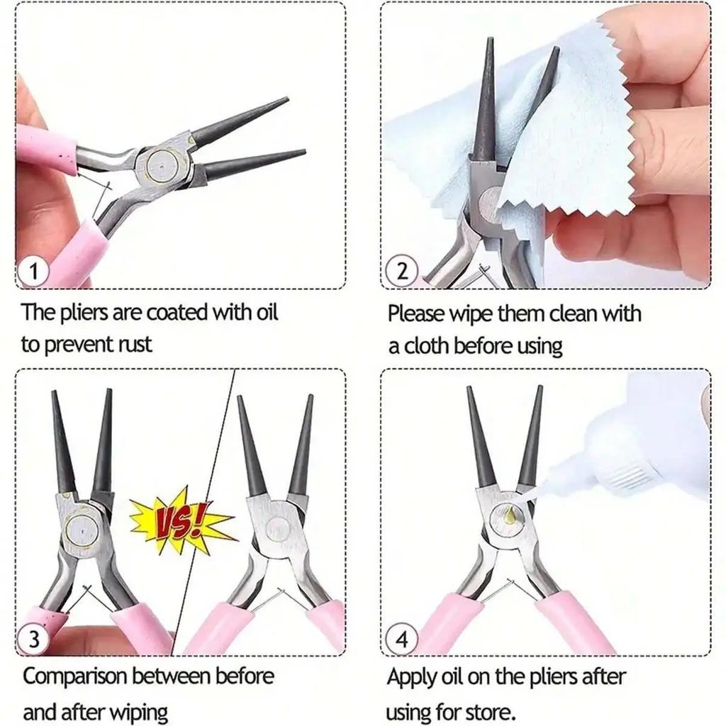 3-piece Jewelry Making Pliers - Needle Nose, Chain Nose, Round Nose, and Wire Pliers - Perfect for Jewelry Restoration