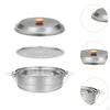 Camping Steamer Pot Soup Portable with Handle Stainless Steel Cooking Steam for
