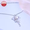 Natural Freshwater Pearl Jewelry Necklaces For Women Elegant Silver Color Flower Pendant Birthday Gift
