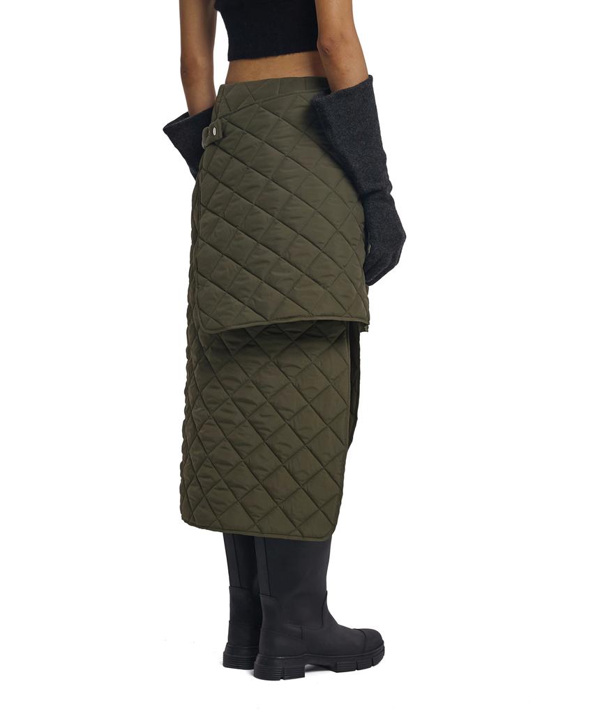 TRUNK PROJECT Detachable Quilted Skirt_Khaki