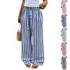 Pantaloni Casual da Donna a Gamba Dritta a Righe, Vestibilità Larga, con Coulisse in Vita per un Comfort Rilassato Quotidiano