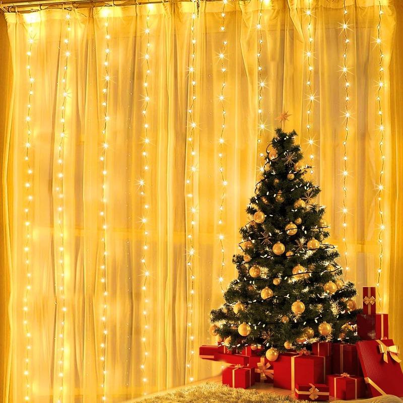 Fairy tale curtain lamp usb8 modes Christmas bedroom wedding party home garden indoor and outdoor window wall decoration
