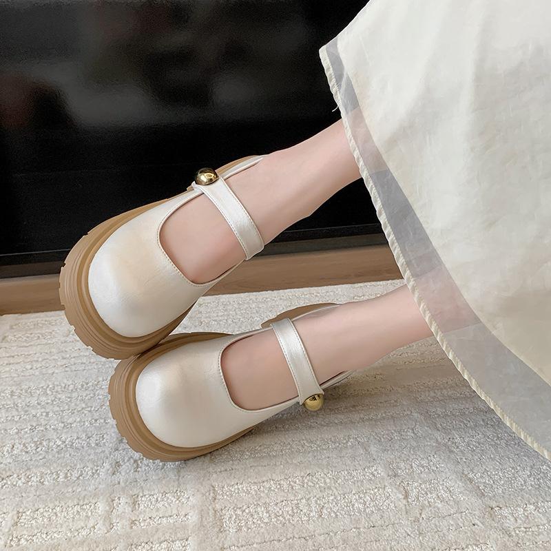 Platform Mary Jane single shoes women's autumn 2025 new muffin small man fashionable versatile word with small leather shoes