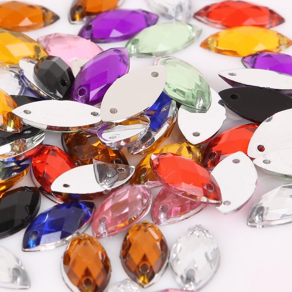 Handmade Beads Two Holes Flat Bottom Acrylic Drill Diy Costume Jewelry Accessories Horse Eye Shape Grid Surface Hand Sewing Drill Claw Drill Material