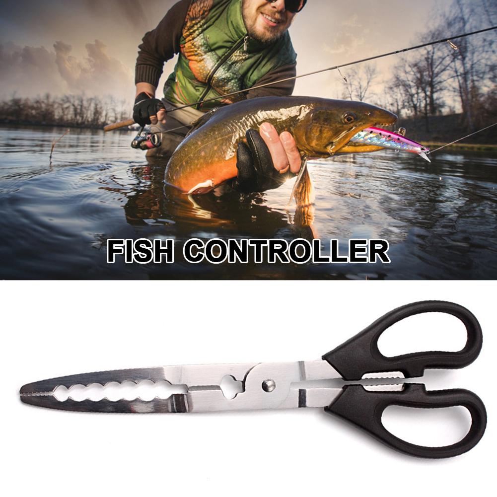 Portable Long Fishing Pliers Scissors Gripper Outdoor Stainless Steel Fish Crab Grabbing Clamp Fishing Tackle Tool Accessories