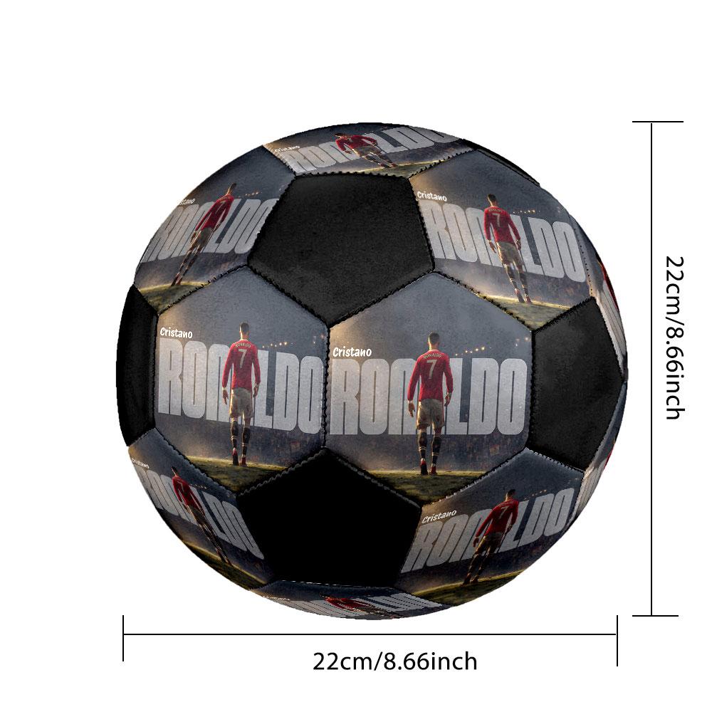 Pallone da Calcio CR7 taglia 5, colorato, adatto a tutte le età, cucito a macchina, materiale PVC, qualità da competizione, durevole e ad alto rimbalzo
