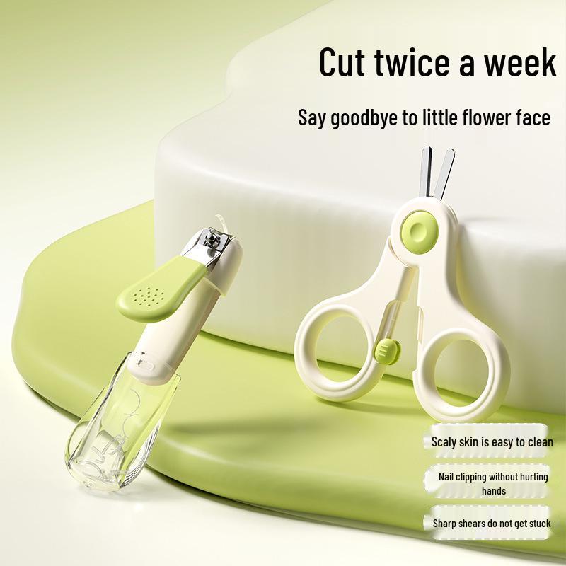 Newborn Anti-Pinch Splash-Proof Nail Clippers with Storage