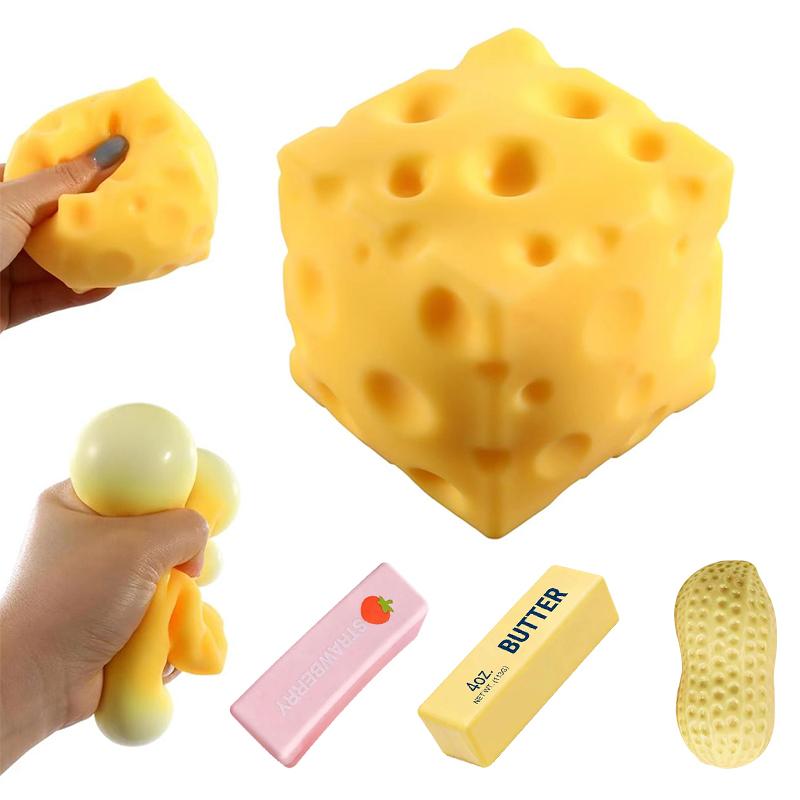 Weicher Realistischer Langsamer Rückprall Käseblock Butterstange Quetsch Stressabbau Gadget Schreibtisch Büro Zubehör Lustiges Angstlösendes Geschenk