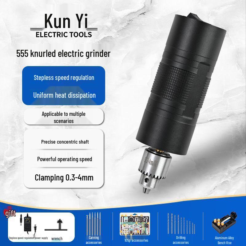 High-Power Variable Speed Knurled Electric Handheld Grinder & Drill