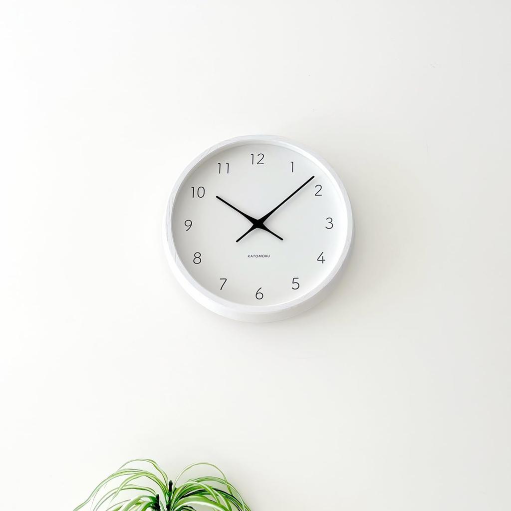 KATOMOKU Muku Clock 7 White Wall Continuous Second Hand Diameter km-60WHRC Clock, Movement, 30.0cm (Radio-Controlled Clock)