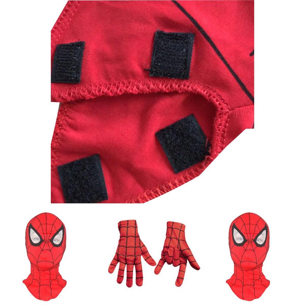 Vibrant Kids Spiderman Mask Full Head Cosplay With Soft Gloves For Halloween Fun