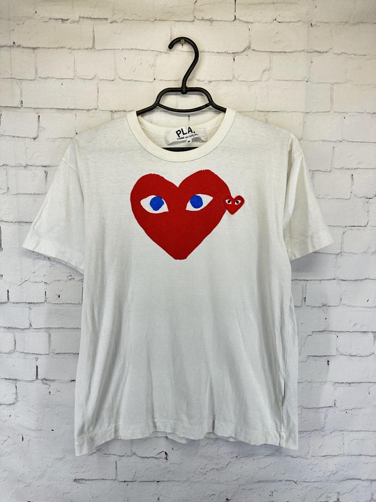 COMME DES GARCONS PLAY CASUAL DAMEN T-SHIRT SHIRT JERSEY TEE ORIGINALE GRÖSSE M Unisex T-Shirt