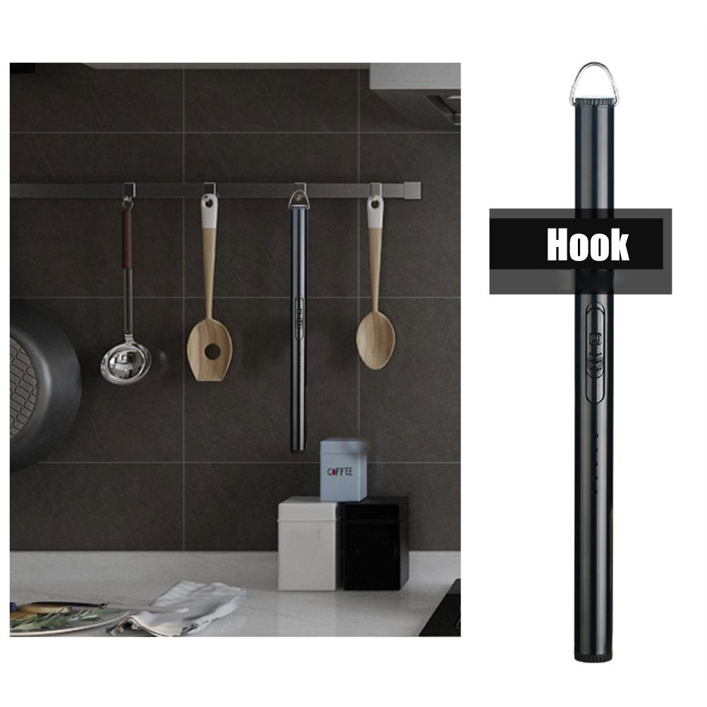 Electric Candle Lighter Arc Waterproof USB Rechargeable Lighter with Safety Button LED Battery Display for Home Kitchen