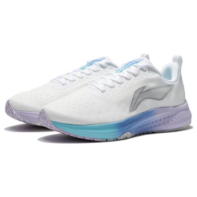 Li Ning Red Hare 5 Abrasion Resistant Breathable Low top Running Shoes Women's Mist White ARMT048-1